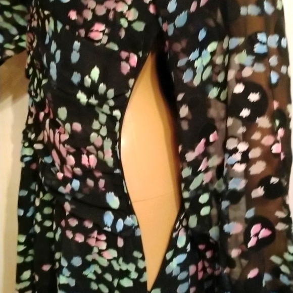 🌺Gorgeous ASOS Design pleated detailed dress with balloon sheer sleeve NWOT - Picture 8 of 13